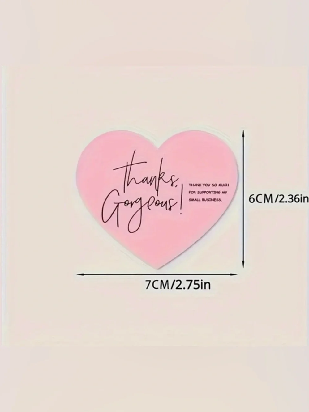 30 Heart Shape Pink Brushstroke Design Thank You Cards